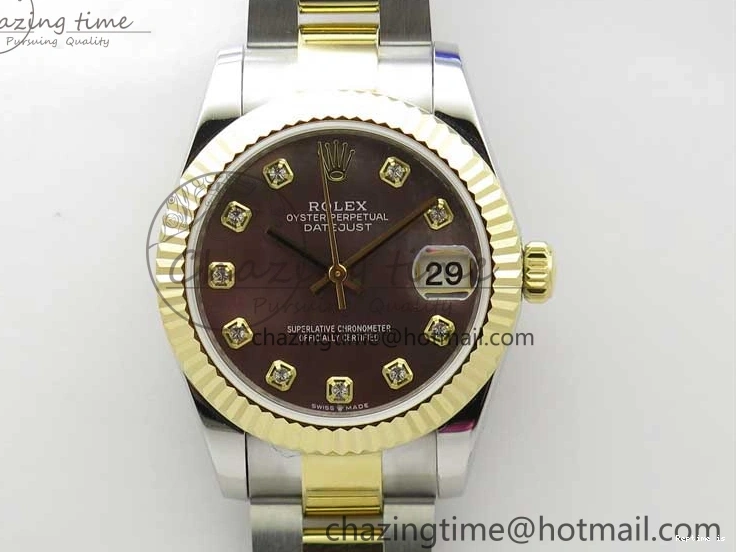 0106 FashionForward Datejust 31mm 278273 SS YG BP Maker Best Edition Gray MOP Diamonds Dial on SS YG Oyster Bracelet 2720